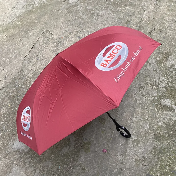 Ô Dù Gấp SAMCO Màu Đỏ – Quà Tặng Quảng Cáo Doanh Nghiệp