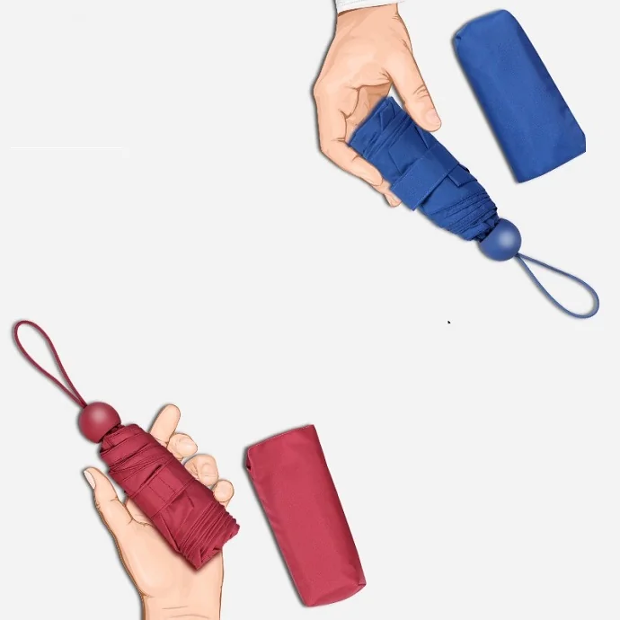 Ô Dù Gấp Mini Cán Bi Tròn – In Logo Quà Tặng Doanh Nghiệp