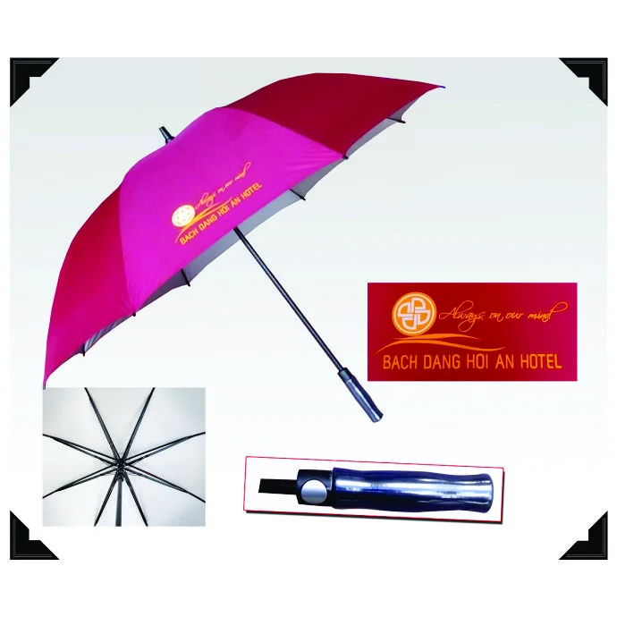 Ô Dù Cán Dài In Logo Cao Cấp – Quà Tặng Doanh Nghiệp Khách Sạn