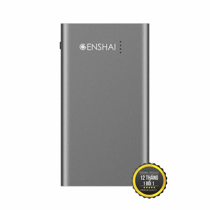 PIN SẠC DỰ PHÒNG GENSHAI GP-10PD 10.000MAH VỎ NHÔM MÀU XÁM CHÍNH HÃNG IN LOGO