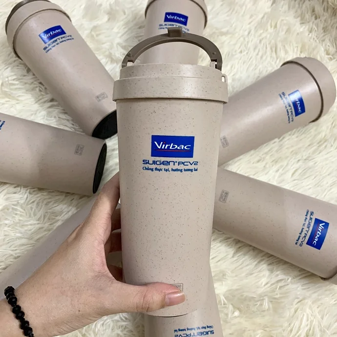 Bình Nước Lúa Mạch In Logo Doanh Nghiệp – Quà Tặng Xanh Thân Thiện