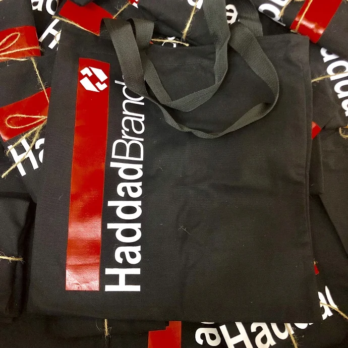 Túi Vải Tote Đen In Đỏ Trắng – Túi Tote Canvas Thời Trang