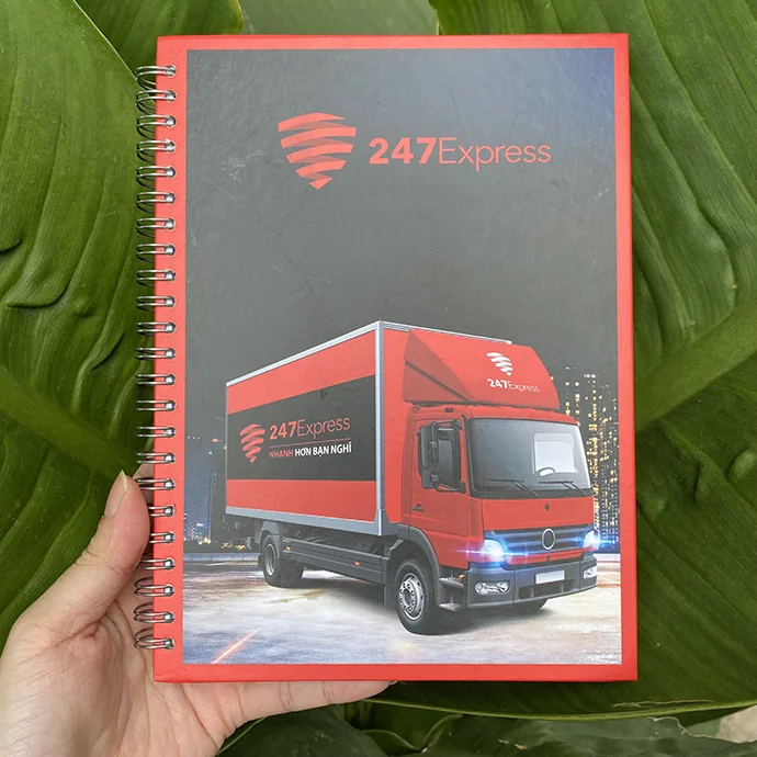 Sổ Lò Xo In Logo 247 Express – Sổ Lò Xo In Logo Theo Yêu Cầu