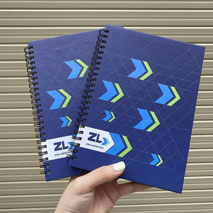 Sổ Tay Lò Xo In Logo Zim Logistics – Sản Xuất Theo Yêu Cầu