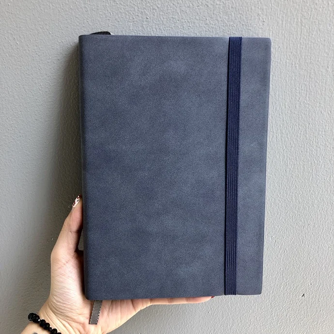 Sổ Da Xanh Đen Cao Cấp Dây Thun – Sổ Tay Bìa Da Hiện Đại