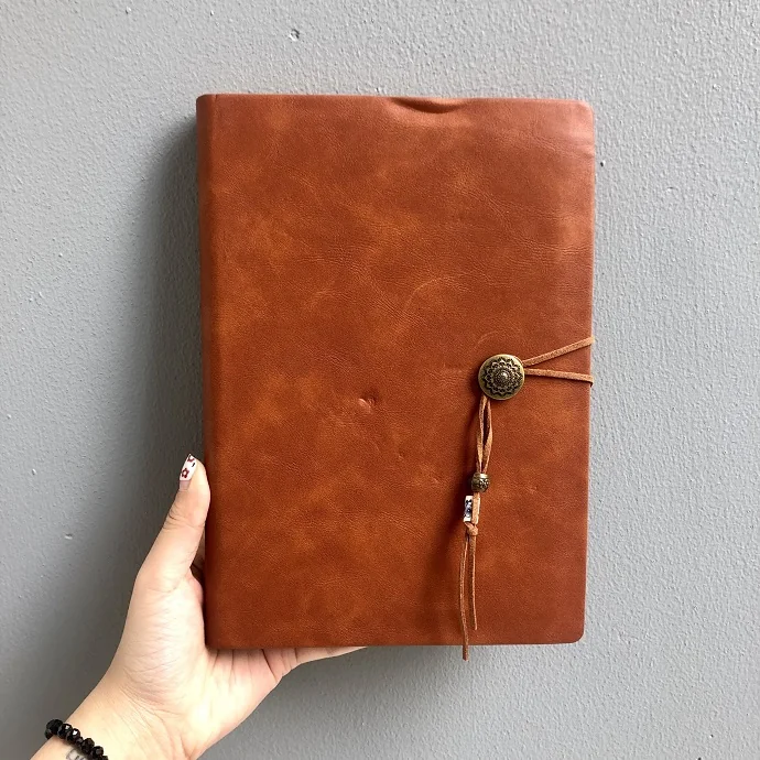 Sổ Da Nâu Vintage Dây Buộc – Sổ Tay Bìa Da Cao Cấp Phong Cách Cổ Điển