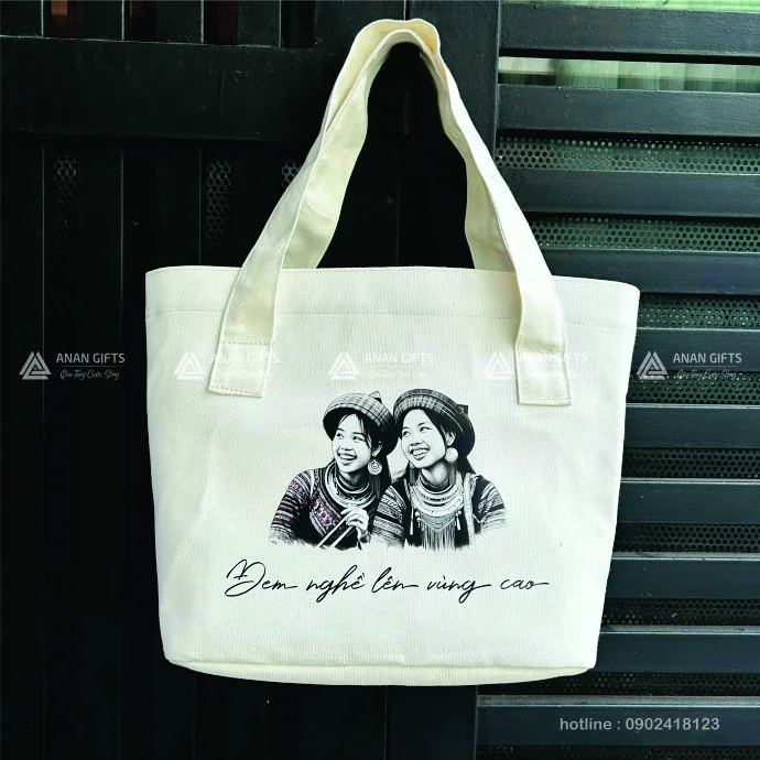 Túi Vải Canvas Hình Hộp - In Logo Theo Yêu Cầu - Sản Xuất Túi Canvas Giá Rẻ
