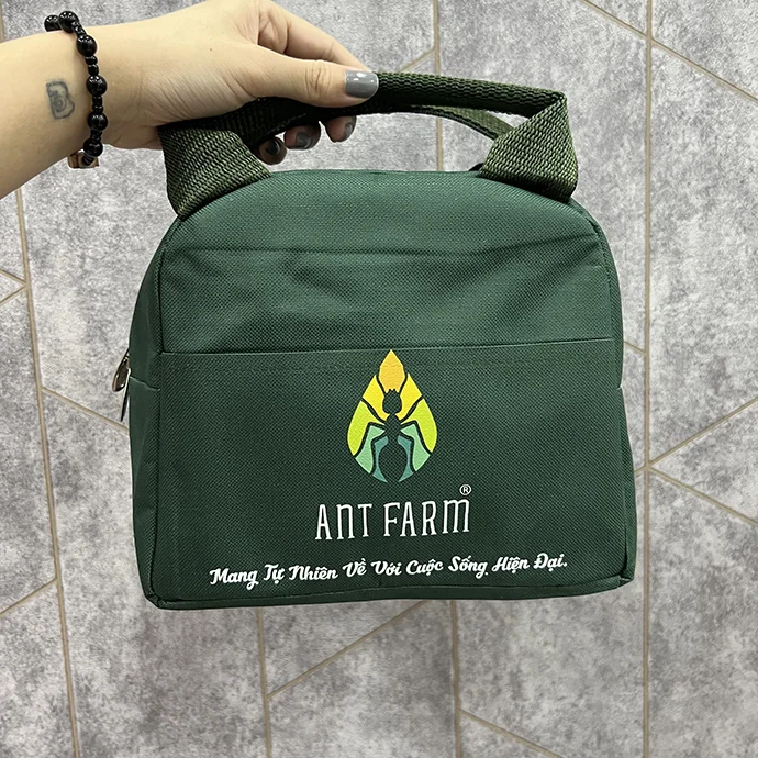 Túi Đựng Cơm Giữ Nhiệt - Túi Đựng Hộp Cơm In Logo ANT FARM