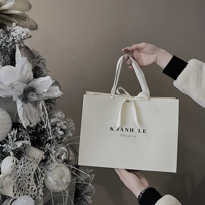 Túi giấy cao cấp màu kem – in logo theo yêu cầu