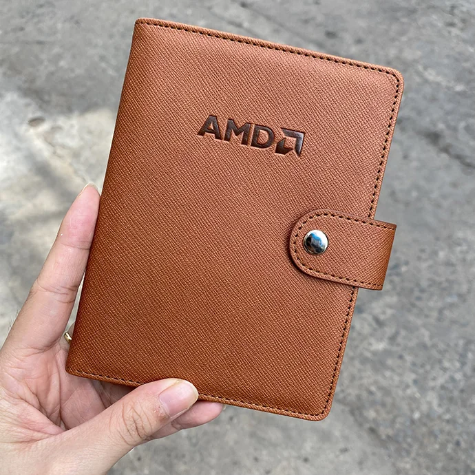 Ví Da Đựng Hộ Chiếu Màu Nâu Sáng – Passport Cover Da PU Vân Caro Có Nút Bấm