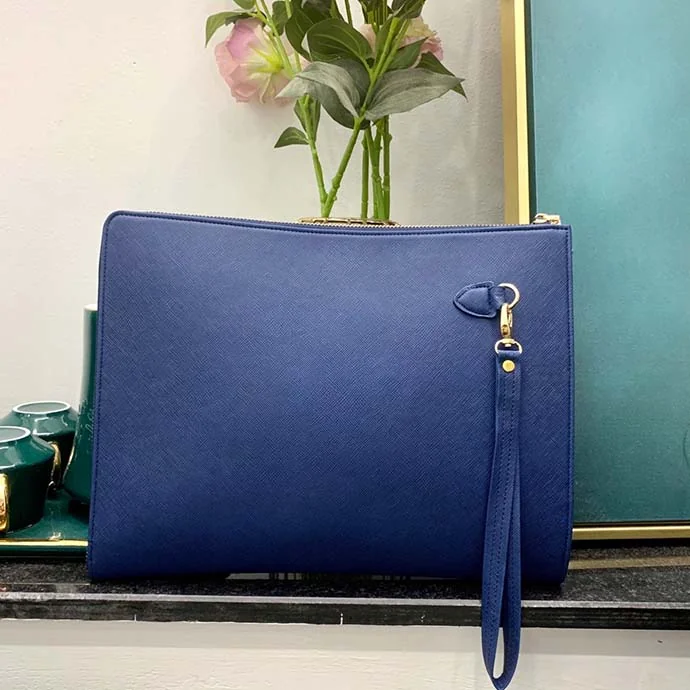 Túi Cầm Tay Da PU Xanh Navy – Quà Tặng Doanh Nghiệp Sang Trọng, Lịch Thiệp