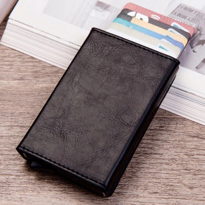 Ví Đựng Thẻ Da Đẩy Tự Động Cao Cấp – Gọn Gàng, Sang Trọng, Đẳng Cấp Doanh Nhân