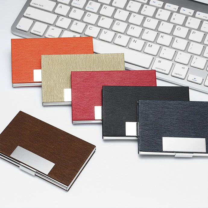 Hộp Đựng Danh Thiếp Kim Loại Bọc Da PU Cao Cấp – Mỏng Nhẹ, Sang Trọng, In Logo Doanh Nghiệp