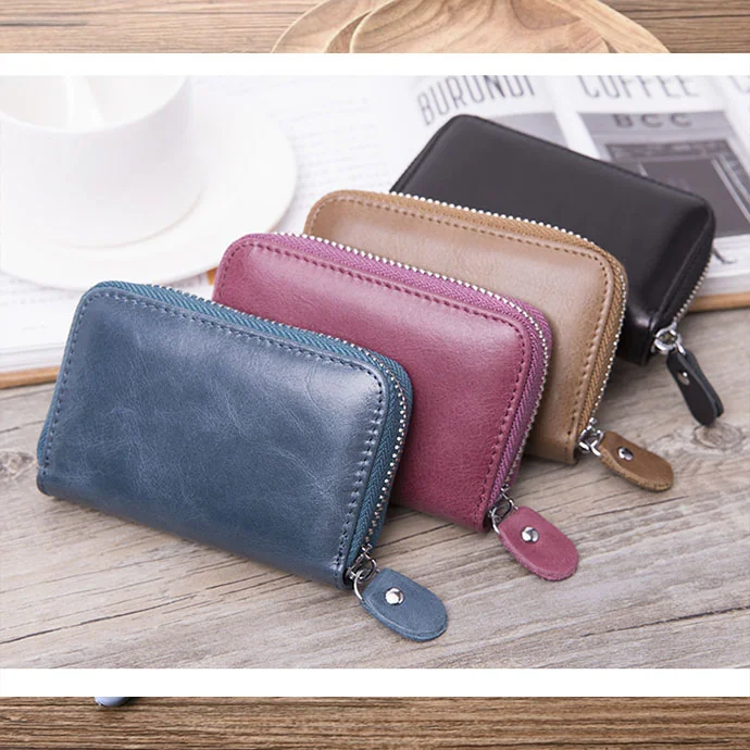Ví Da Mini Nữ Khóa Kéo Cao Cấp – Nhỏ Gọn, Thời Trang, Đa Màu Sắc
