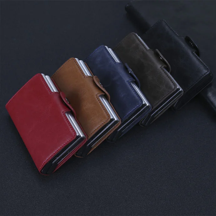 Ví Da Mini Cao Cấp Có Ngăn Kim Loại – Thiết Kế Gập Nhỏ Gọn, Sang Trọng