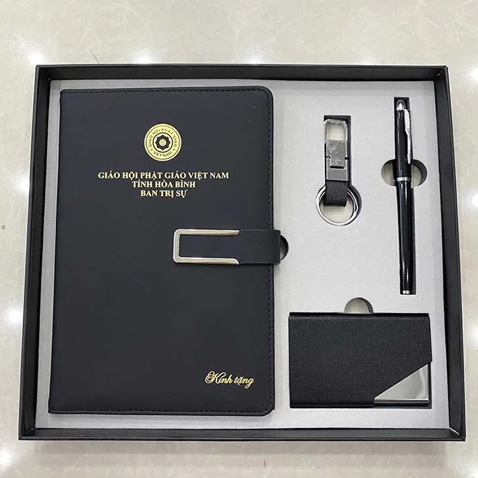 Bộ Quà Tặng Sổ Tay Bìa Da In Logo – Quà Tặng Doanh Nghiệp Cao Cấp