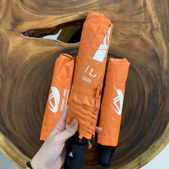 Ô Dù Gấp 3 Màu Cam – Thiết Kế Gọn Nhẹ, Quà Tặng Quảng Cáo Sự Kiện