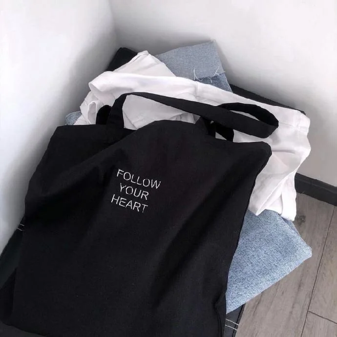 Túi Tote Vải Canvas Màu Đen – In Logo Theo Yêu Cầu