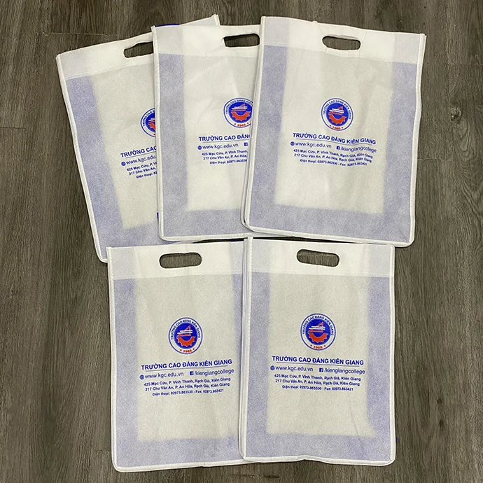 TÚI VẢI KHÔNG DỆT MÀU TRẮNG CÓ QUAI XÁCH - NHẬN IN LOGO THEO YÊU CẦU