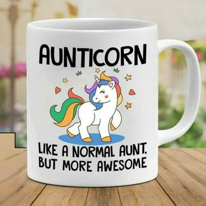 Ly Sứ In Hình Unicorn “Aunticorn” – Ly Sứ In Hình Theo Yêu Cầu, Quà Tặng Độc Đáo