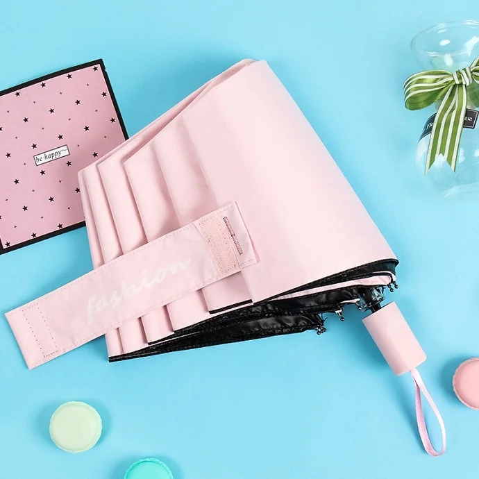 Ô Dù Gấp 3 Mini Màu Hồng Thời Trang Chống Nắng Mưa