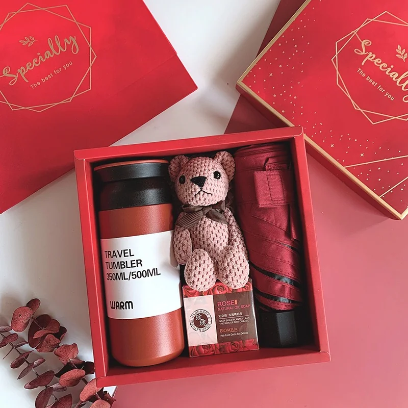 Bộ Quà Tặng Bình Giữ Nhiệt Kèm Dù Cầm Tay và Sáp Thơm In Logo – Quà Tặng Tiện Dụng, Sang Trọng