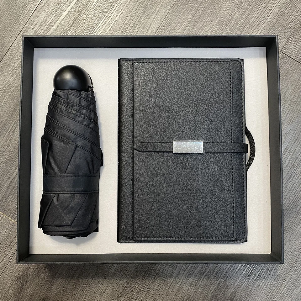 Giftset Sổ Tay Và Ô Dù In Logo Theo Yêu Cầu – Quà Tặng Doanh Nghiệp Cao Cấp