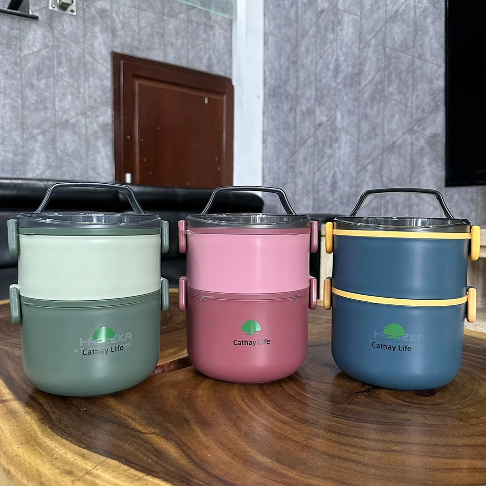 Hộp Đựng Cơm 2 Ngăn 1600ml In Logo – Hộp Cơm Inox 304 Cao Cấp