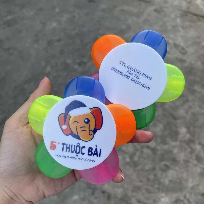 Bút Dạ Quang Hình Bông Hoa In Logo Theo Yêu Cầu