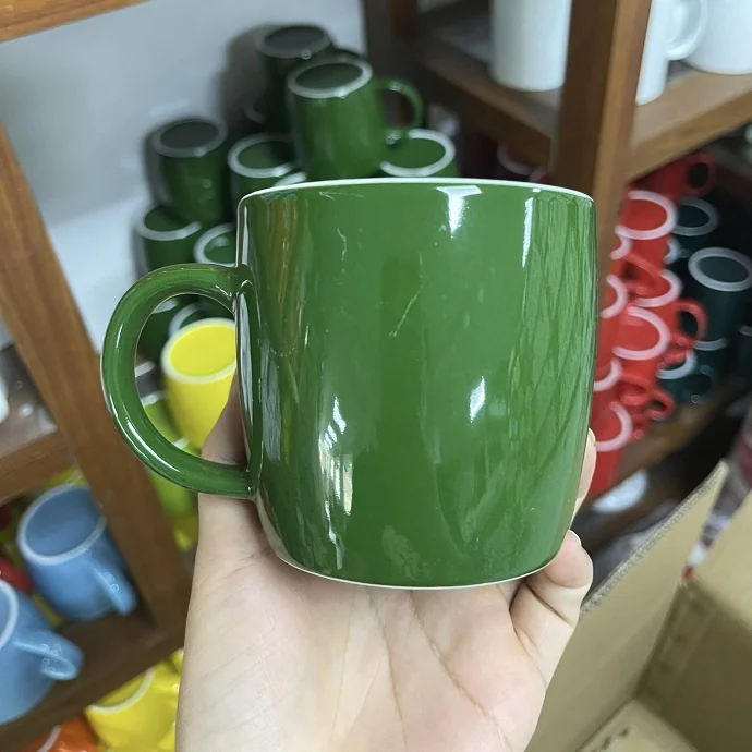 Ly Sứ Bát Tràng Dáng Chữ U 350ml – In Logo Theo Yêu Cầu, Quà Tặng Doanh Nghiệp