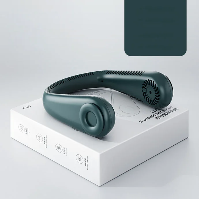 Quạt Đeo Cổ Mini 3 Tốc Độ – Quạt Treo Cổ Tua Bin Sạc USB In Logo