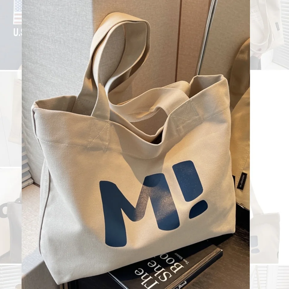 Túi Vải Canvas Nút Nam Châm Phong Cách Trẻ Trung - In & Thêu Logo Theo Yêu Cầu