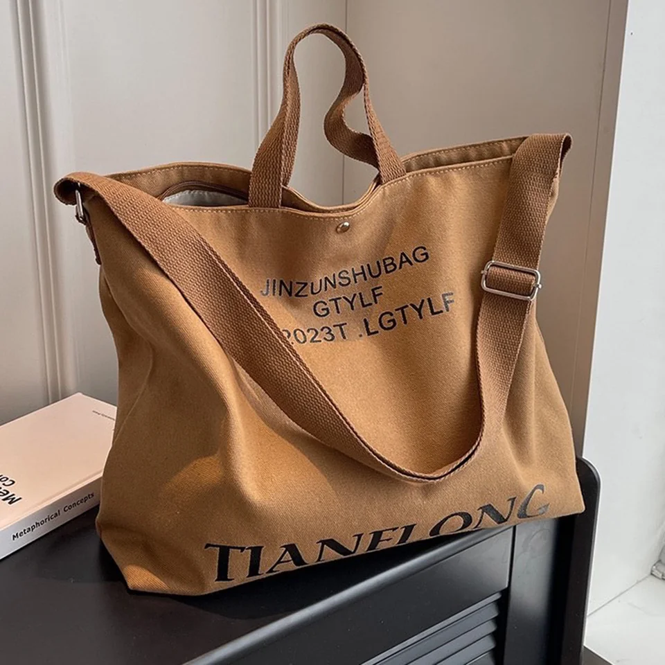 Túi Tote Vải Canvas Dây Đai Màu Nâu In Logo - Quà Tặng Doanh Nghiệp Cao Cấp