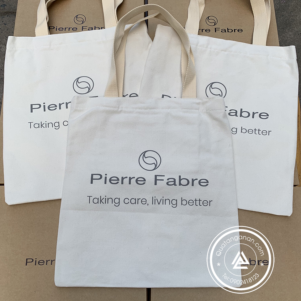 TÚI VẢI CANVAS DÂY ĐAI IN LOGO PIERRE FABRE