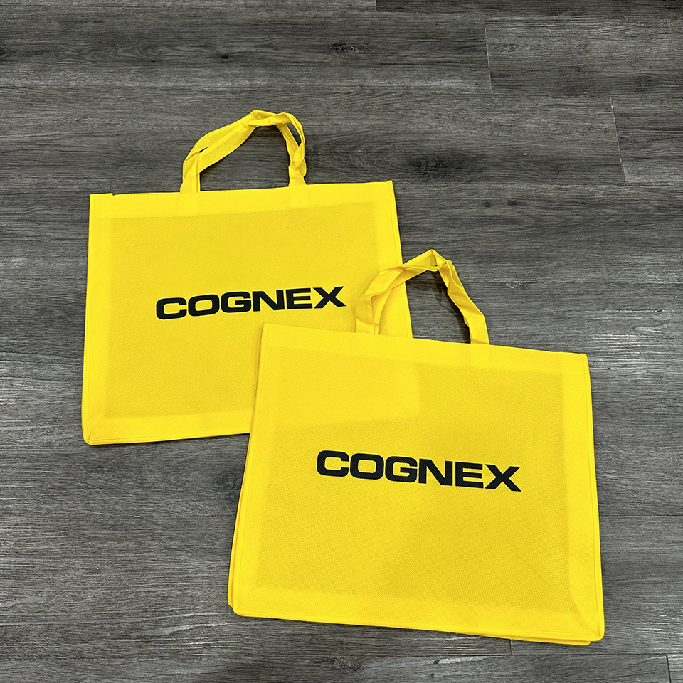 TÚI VẢI KHÔNG DỆT MÀU VÀNG IN LOGO COGNEX THEO YÊU CẦU