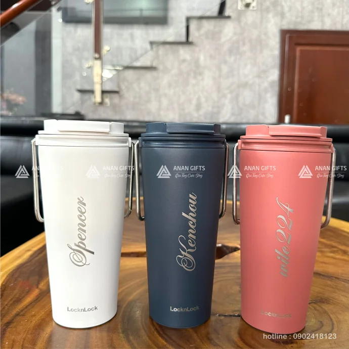 Ly Giữ Nhiệt LocknLock In Logo Theo Yêu Cầu – Ly Inox SUS304 Có Ống Hút Cao Cấp