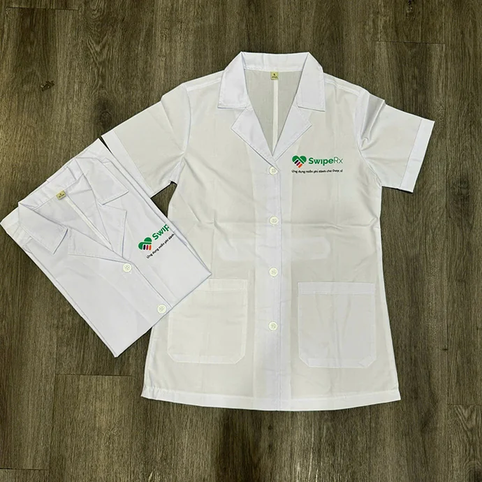 Áo Blouse Y Tế In Logo Theo Yêu Cầu - May Áo Blouse Giá Rẻ