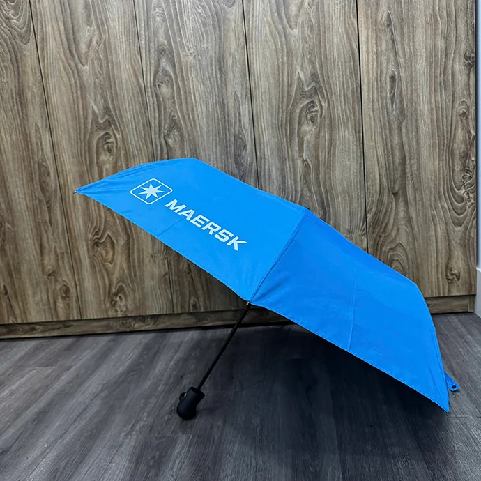 Ô Dù Gấp Gọn Màu Xanh Dương – In Logo Maersk