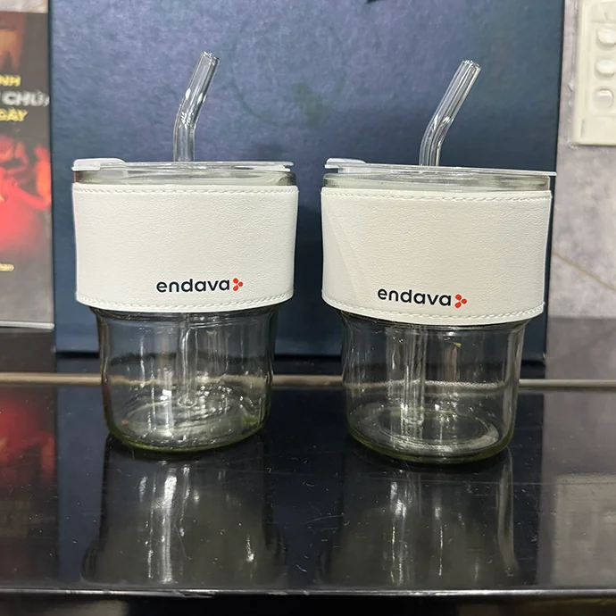 Ly Thủy Tinh Bọc Da In Logo - Sang Trọng, Đẳng Cấp, Quà Tặng Doanh Nghiệp