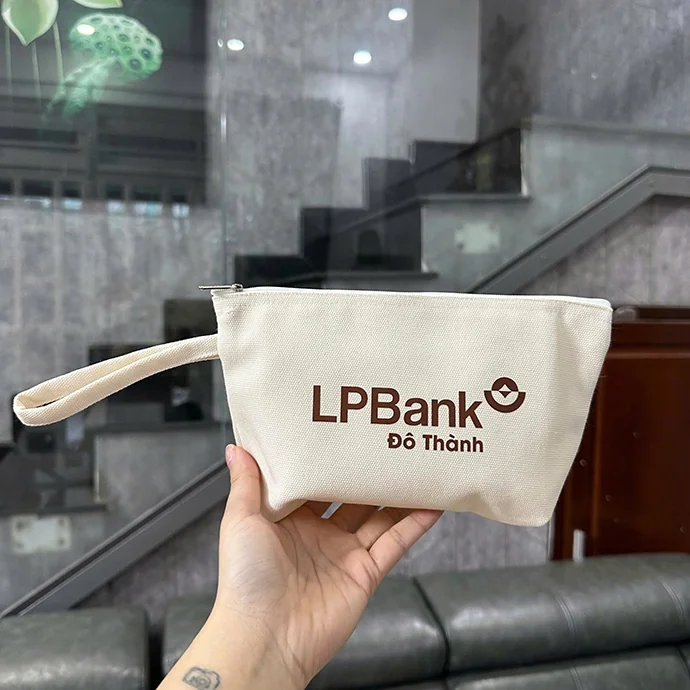 Túi Đựng Mỹ Phẩm LP BANK -  In Logo Theo Yêu Cầu - Sản Xuất Túi Mỹ Phẩm Giá Rẻ