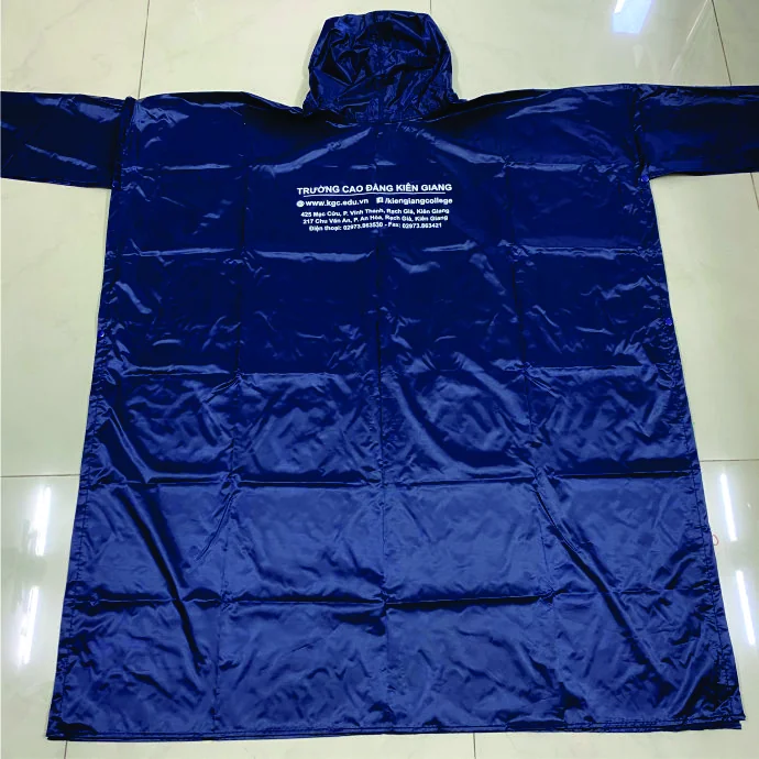 Áo Mưa In Logo Theo Yêu Cầu – Áo Mưa Quà Tặng Màu Xanh Đậm