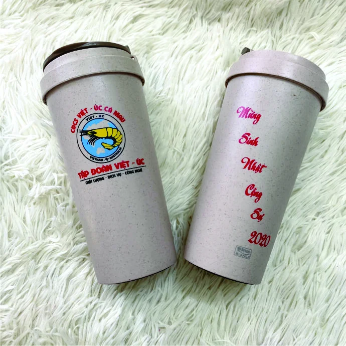 Bình Lúa Mạch In Logo Theo Yêu Cầu – Quà Tặng Doanh Nghiệp Thân Thiện Môi Trường