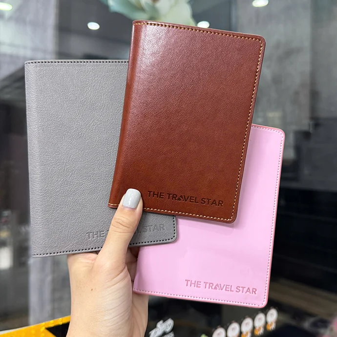 Bóp Đựng Hộ Chiếu Da PU – Passport Holder In Logo Cao Cấp