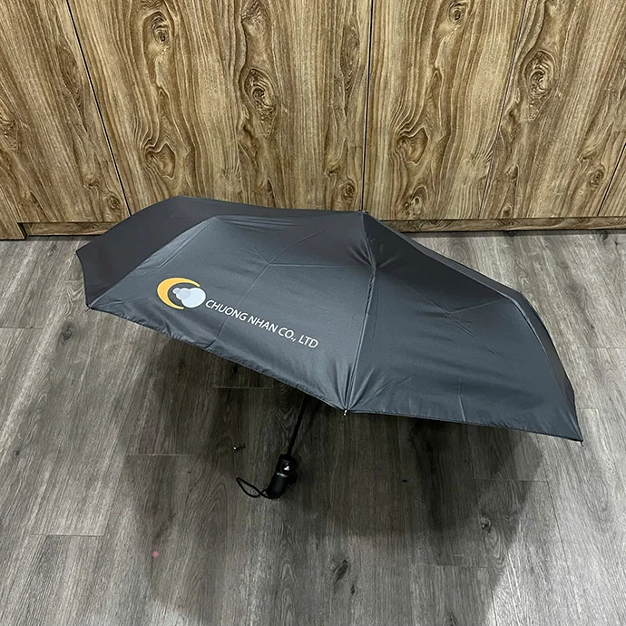 Ô Dù Gấp Gọn Màu Đen – In Logo CHUONG NHAN CO., LTD