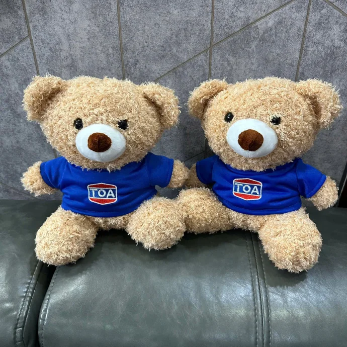 Gấu Bông Mặc Áo Xanh In Logo – Quà Tặng Thương Hiệu Dễ Thương