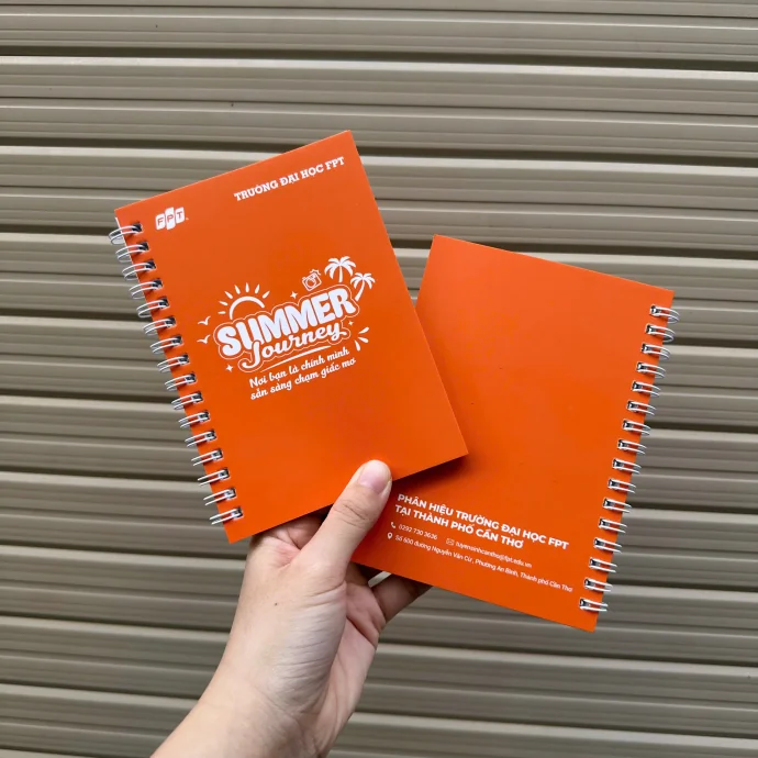 Sổ lò xo bìa cứng in logo theo yêu cầu