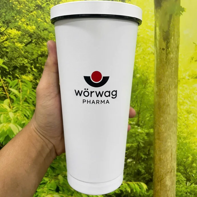 Ly Giữ Nhiệt Trắng In Thông Điệp – Thiết Kế Đơn Giản, Thích Hợp Quà Tặng Sức Khỏe