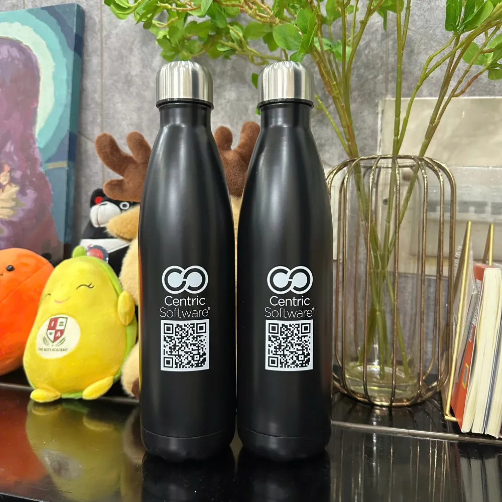 Bình Giữ Nhiệt In Logo Doanh Nghiệp Inox 304 Màu Đen Cao Cấp