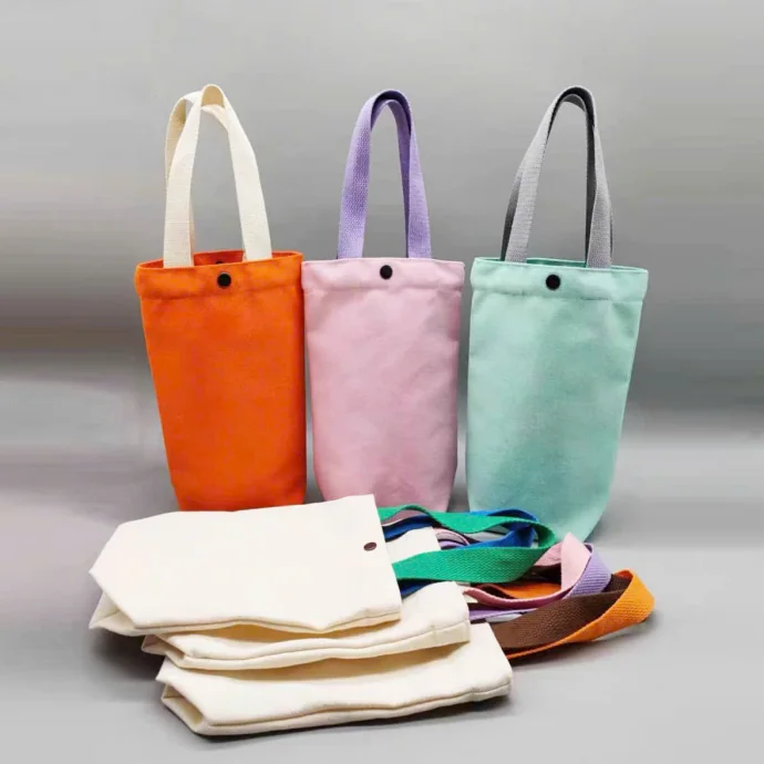 Túi Vải Đựng Bình Nước – In Logo Theo Yêu Cầu, Nhiều Màu Dễ Thương