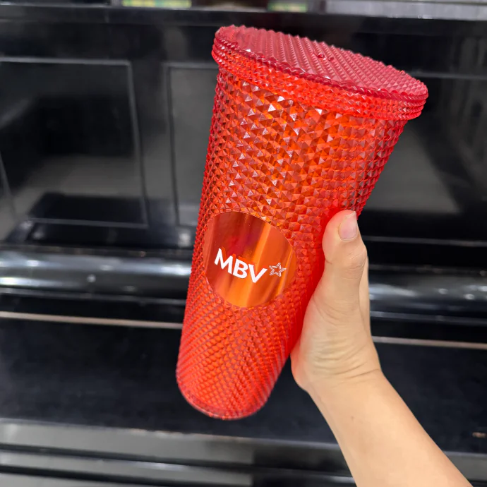 Cốc Nhựa Có Nắp In Logo Theo Yêu Cầu – Cốc Nhựa Vân Kim Cương Quà Tặng Doanh Nghiệp